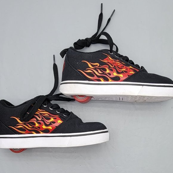 Heelys Other - Heelys Pro 20 Wheeled Shoes, Black with Flame, Youth Size 1
